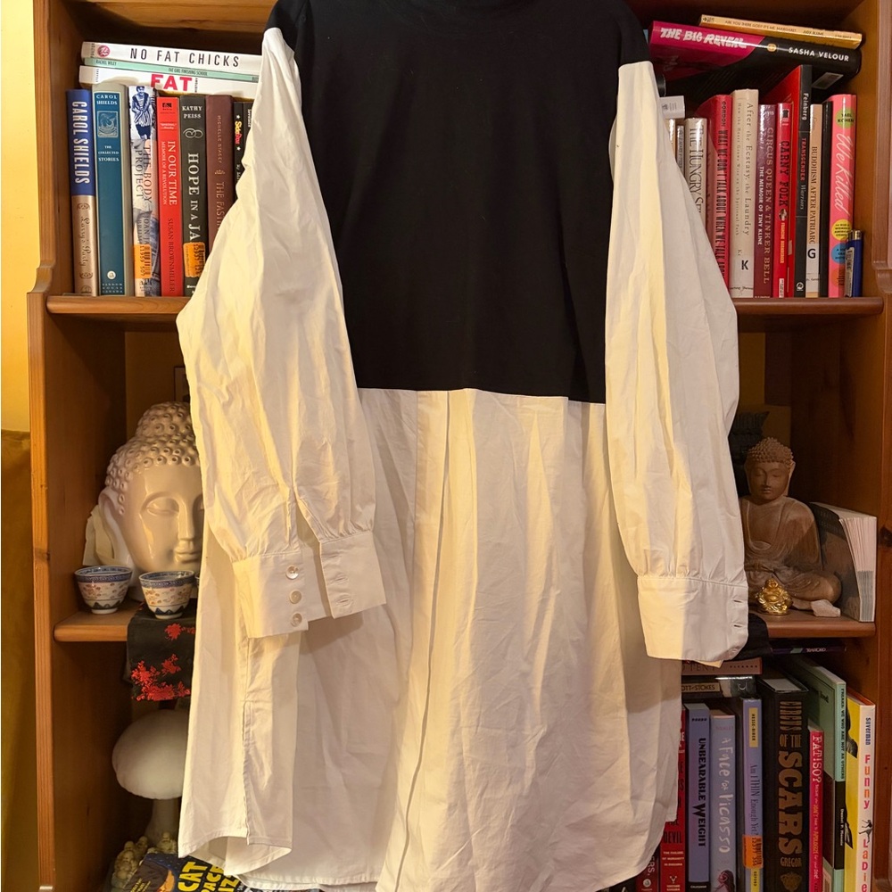 Black and White Long Sleeve Dress/top. T23